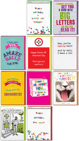Funny Card Pack Of 20 Mixed Design Birthday Cards