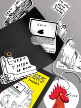 Funny Set of 6 Vinyl Stickers (Set 2) By David Shrigley