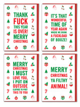 Rude Christmas Card Pack Of 12 Mixed Design Xmas Cards