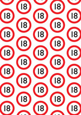 Age Gift Wrap - 18th Birthday Wrapping Paper (Warning)