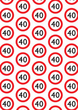 Age Gift Wrap - 40th Birthday Wrapping Paper (Warning) By Brainbox Candy