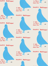 Rude Gift Wrap - Pigeon Poo Wrapping Paper By David Shrigley
