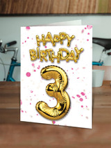 3rd Birthday Card - Age 3 Pink By Brainbox Candy
