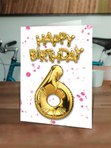 6th Birthday Card - Age 6 Pink By Brainbox Candy