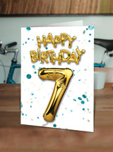 7th Birthday Card - Age 7 Blue