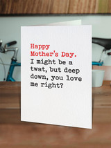 Rude Mother's Day Card T-Word