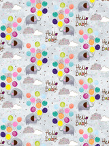 Newborn Gift Wrap - 'Hello Baby' Elephant Neutral Baby Wrapping Paper By Glick
