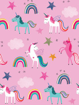 Children's Gift Wrap - Unicorns and Rainbows Girls Wrapping Paper By Glick
