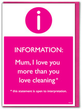 Funny Mum Birthday Card Love You More Than Cleaning