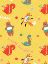Children's Gift Wrap - Party Animal Birthday Wrapping Paper