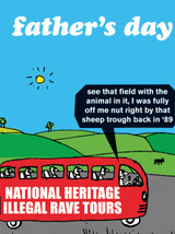 Funny Father's Day Card Illegal Rave Tours By Modern Toss