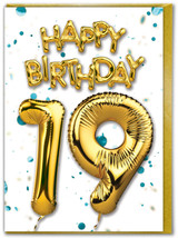 19th Birthday Card - Age 19 Blue
