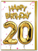 20th Birthday Card - Age 20 Pink By Brainbox Candy