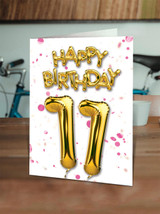 11th Birthday Card - Age 11 Balloon Pink By Brainbox Candy