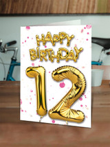 12th Birthday Card - Age 12 Balloon Pink