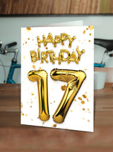17th Birthday Card - Age 17 Gold
