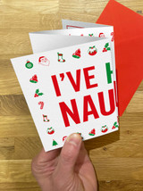 Funny Xmas Card - Naughty As F Christmas Concertina Card
