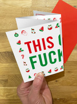 Funny Xmas Card - Swearing Christmas Concertina Card