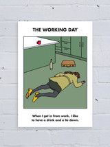 Funny Poster - Work Lie Down A3 Print By Modern Toss