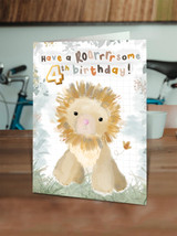 Cute 4th Birthday Card - Roarsome 4th By Ciess Prints