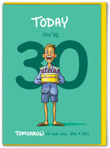 Funny 30th Birthday Card - Age 30 Give A Shit By Bryony Walters