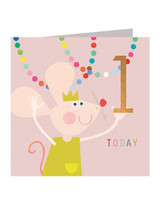 Cute 1st Birthday Card - Age 1 Mouse By Kali Stileman