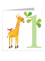 Cute 1st Birthday Card - Age 1 Giraffe By Kali Stileman