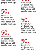 Age Gift Wrap - Wow Fifty! Funny 50th Birthday Wrapping Paper