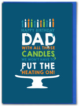 Funny Dad Birthday Card - Cake Candles