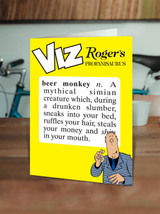 Beer Monkey Viz Roger's Profanisaurus Funny Birthday Card