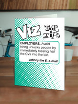 Employers Viz Top Tips Funny Birthday Card