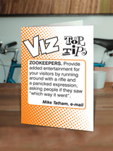 Zoo Keepers Viz Top Tips Funny Birthday Card