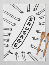 David Shrigley Sausages Tea Towel
