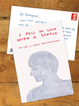 Fell In Love With A Statue David Shrigley Postcard