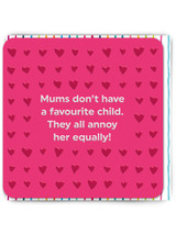 Funny Embossed Mother's Day Card Favourite Child