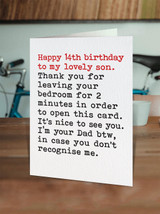 Funny Son 14th Birthday Card From Dad