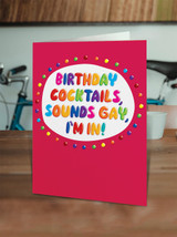 Funny Sounds Gay Embossed Birthday Card