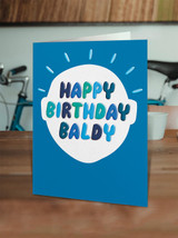 Funny Baldy Embossed Birthday Card
