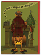 Rude Pack of 12 Chestnuts Roasting Christmas Cards By Bryony Walters