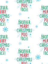 Funny Gift Wrap - Brother Poo Face Christmas Wrapping Paper By Brainbox Candy