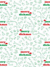 Rude Gift Wrap - Merry Dickmas Christmas Wrapping Paper