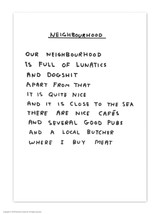 Neighbourhood David Shrigley Postcard