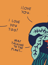 Funny Was Talking To The Plant Birthday Card By Majasbok