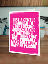 Rude Just A Reminder Birthday Card By Real Hackney Dave