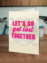 Funny Let's Get Lost Bon Voyage Card By Real Hackney Dave