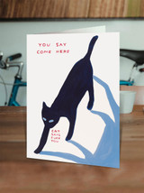 Rude Cat Says Fuck You Birthday Card By David Shrigley