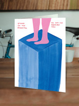 Funny Stand On The Pedestal Birthday Card By David Shrigley