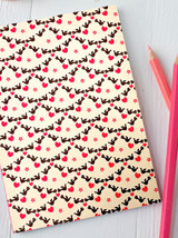 Cute Hearts & Doves A6 Notebook By Rosehip