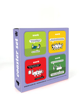 Rude Pack of 4 Coasters (Purple - Gift Boxed) By Modern Toss