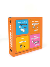 Rude Pack of 4 Coasters (Orange - Gift Boxed) By Modern Toss